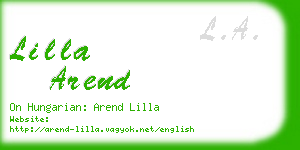 lilla arend business card